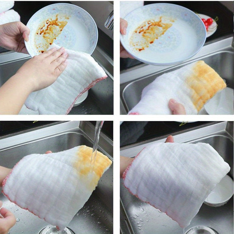 10pcs Durable Non-Stick Oil Mesh Kitchen Towels