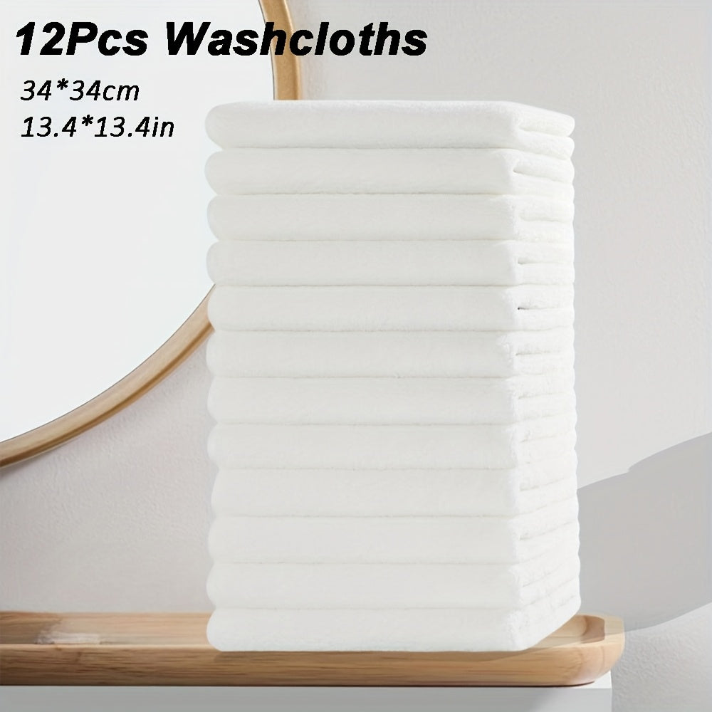 12pcs Microfiber Washcloths 13.4x13.4 Inch - High Absorbency