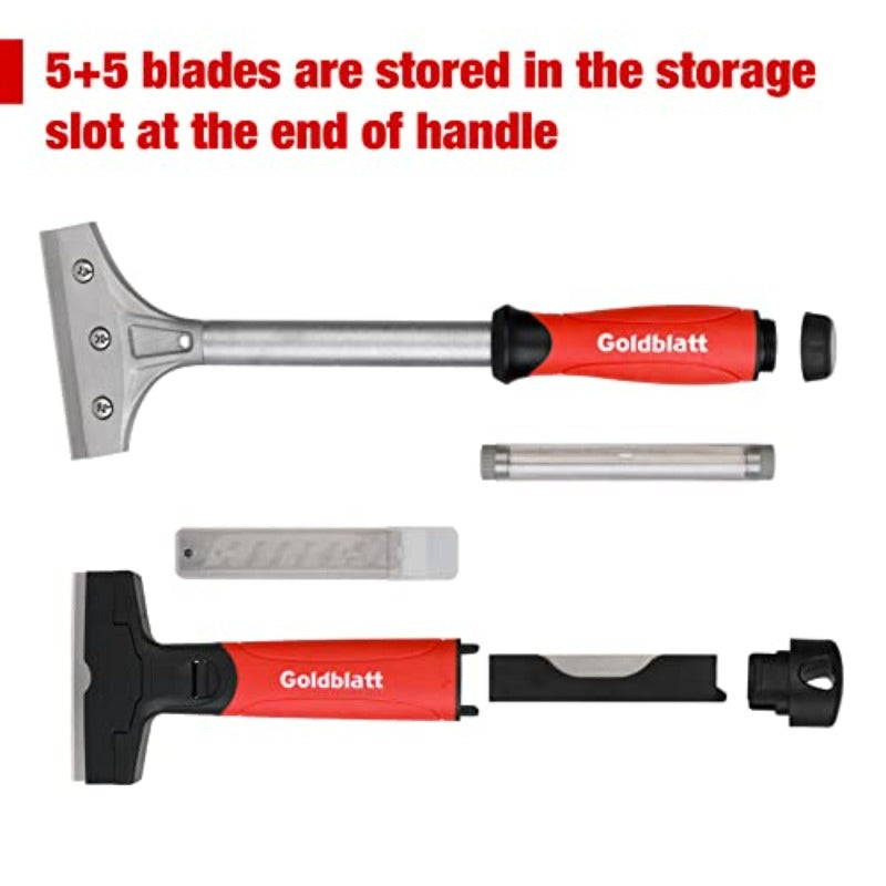 2pcs Glass Scraper Set with 20pcs Blades, 4-Inch Industrial Floor and Wall Tool