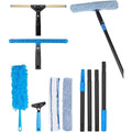 Swivel Squeegee Kit with 4 Extension Poles & Bendable Duster