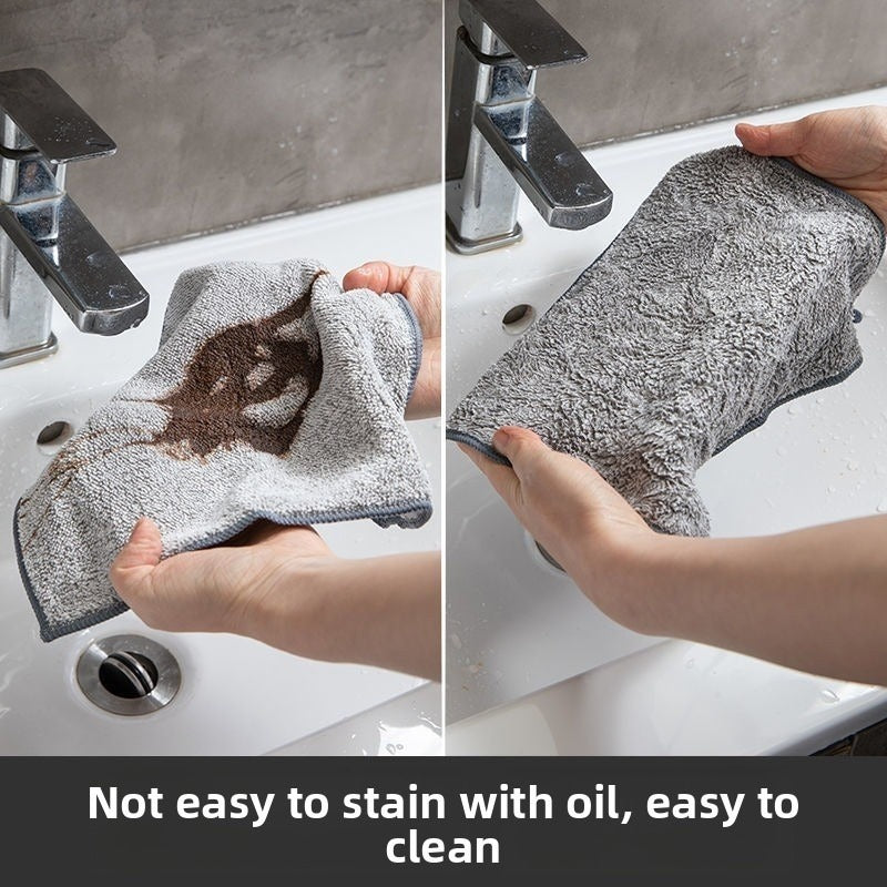 10pcs of Bamboo Charcoal Fiber Rag Household Cleaning Soft