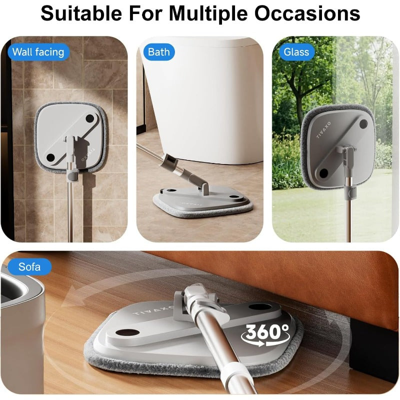 All-in-One Spin Mop and Bucket Cleaning System with Self-Separating Dirty Water System