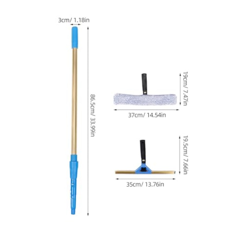 Double-Sided Shower Squeegee for Glass Doors with Ergonomic Handle Window