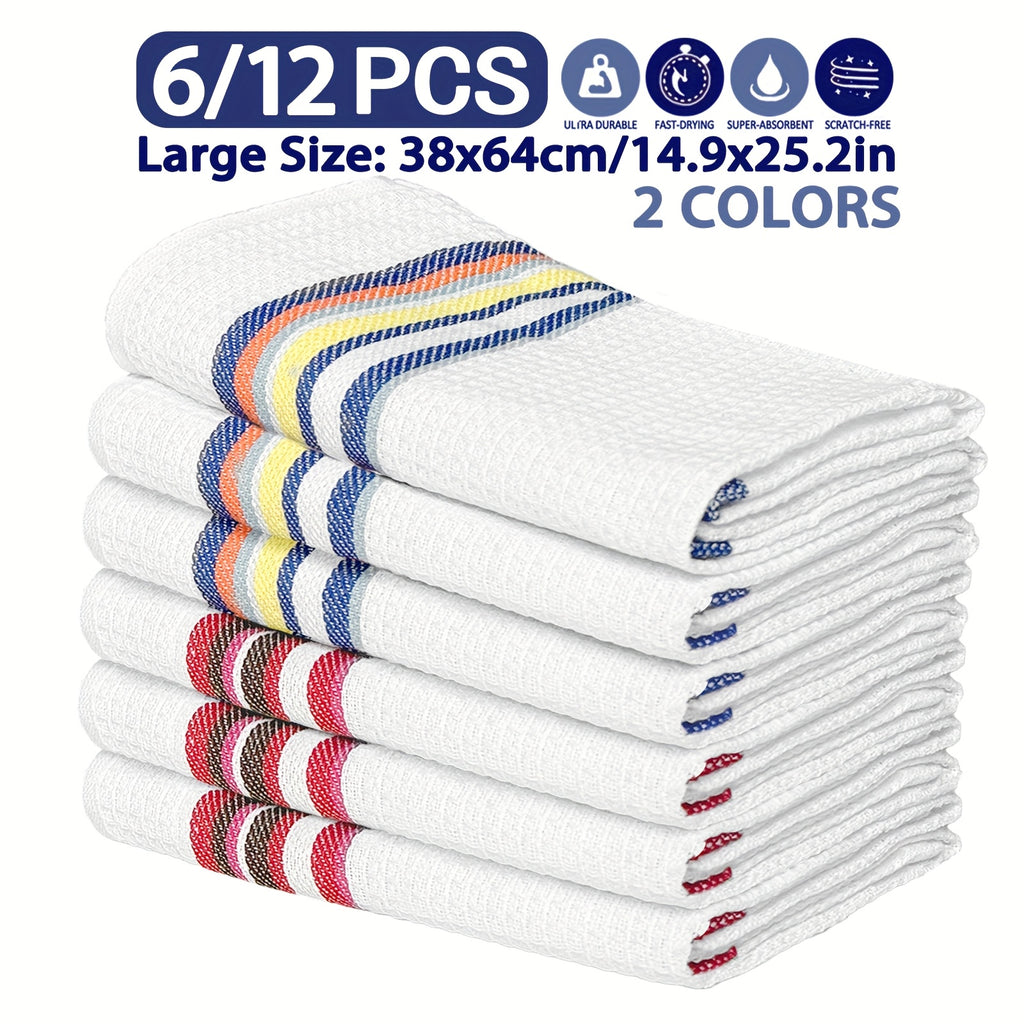 Soft High Absorbency 6\u002F12pcs Soft High Absorbency Waffle Tea Towel Set