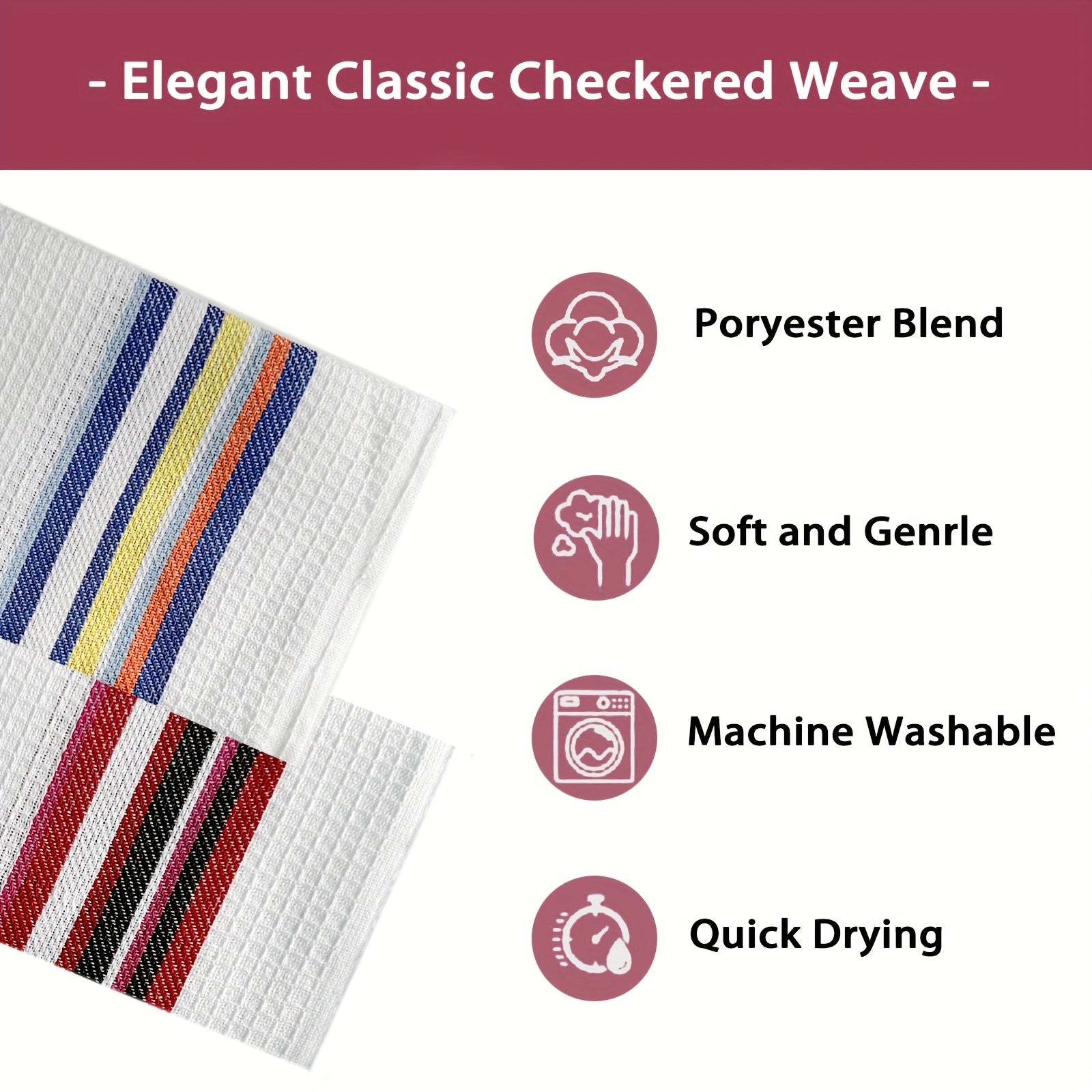 Soft High Absorbency 6\u002F12pcs Soft High Absorbency Waffle Tea Towel Set