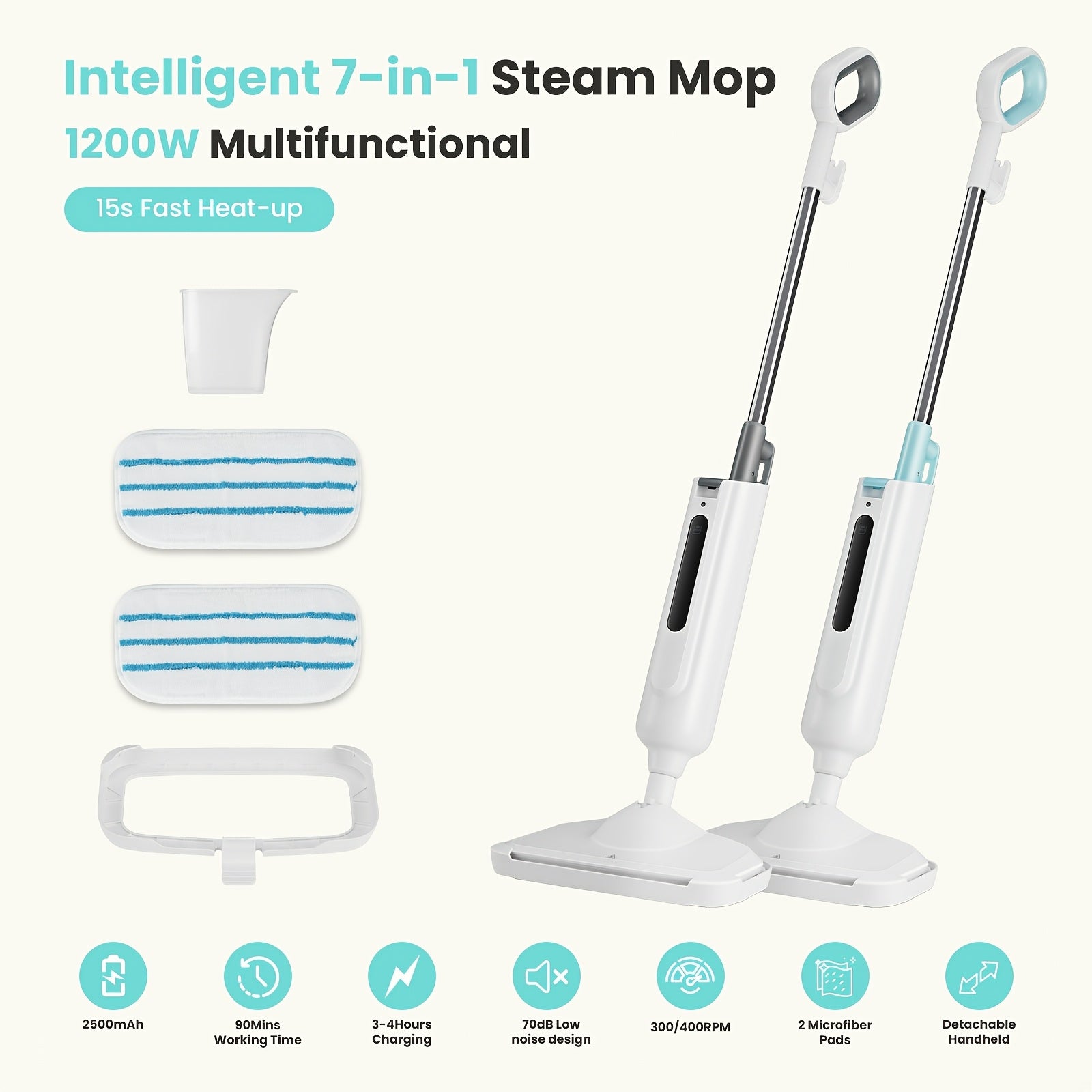 10-in-1 Multi-Functional Detachable Handheld Steam Mop