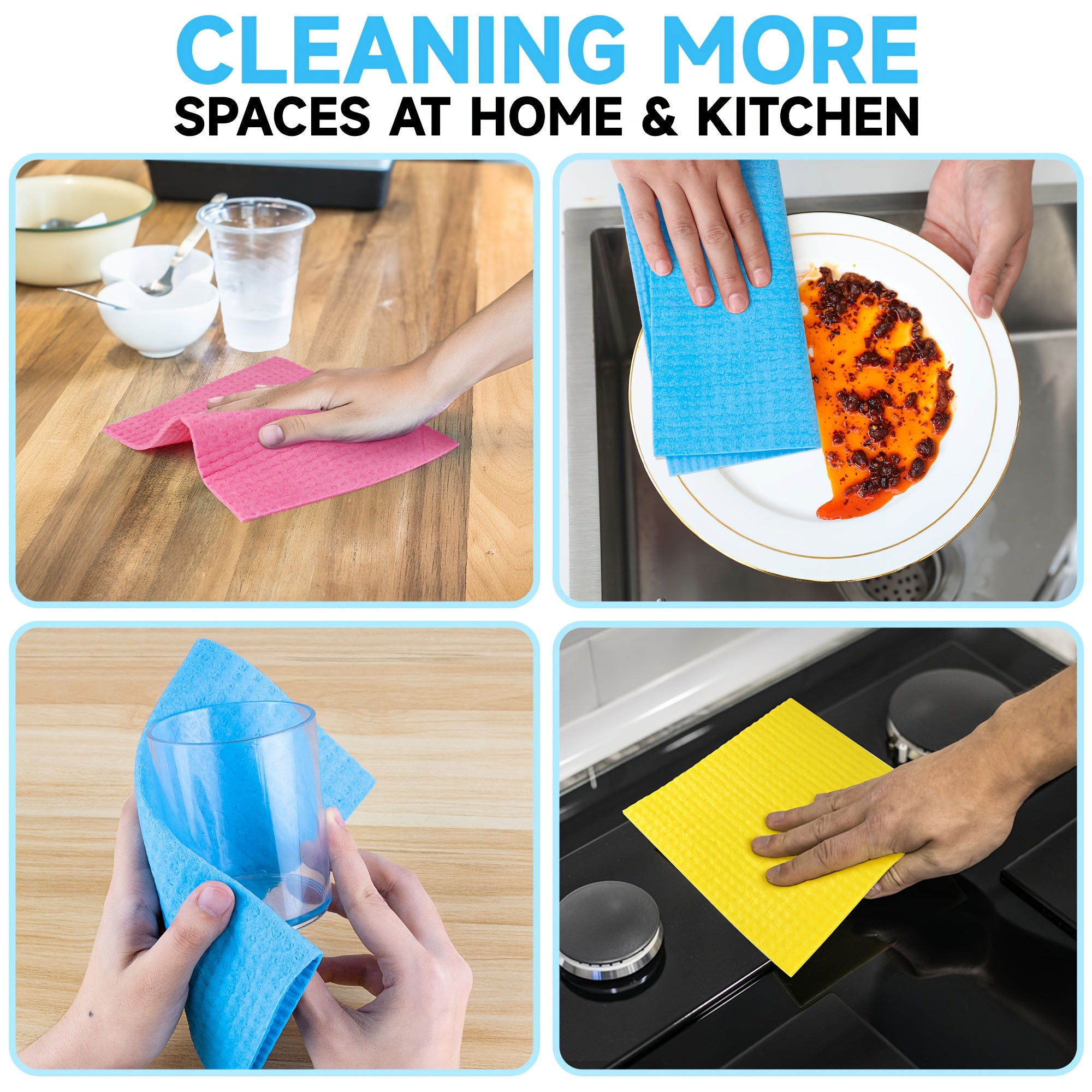 DERLOY 12 pack Swedish style dishwashing cloth - Strong absorbent quick drying cleaning cloth