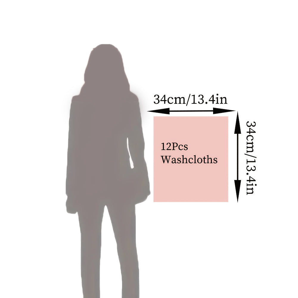 12pcs Microfiber Washcloths 13.4x13.4 Inch - High Absorbency