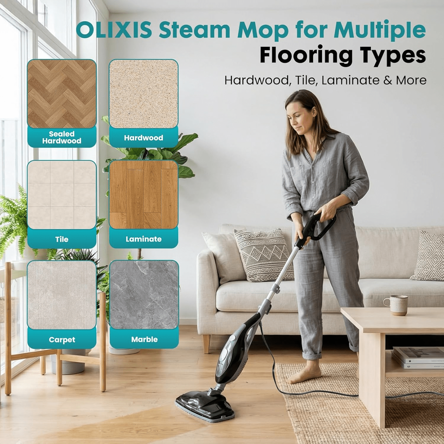 10-in-1 Multi-Functional Detachable Handheld Steam Mop