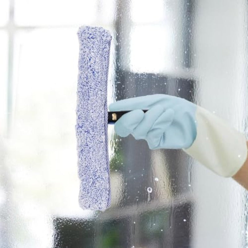 Double-Sided Shower Squeegee for Glass Doors with Ergonomic Handle Window