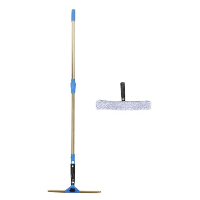 Double-Sided Shower Squeegee for Glass Doors with Ergonomic Handle Window