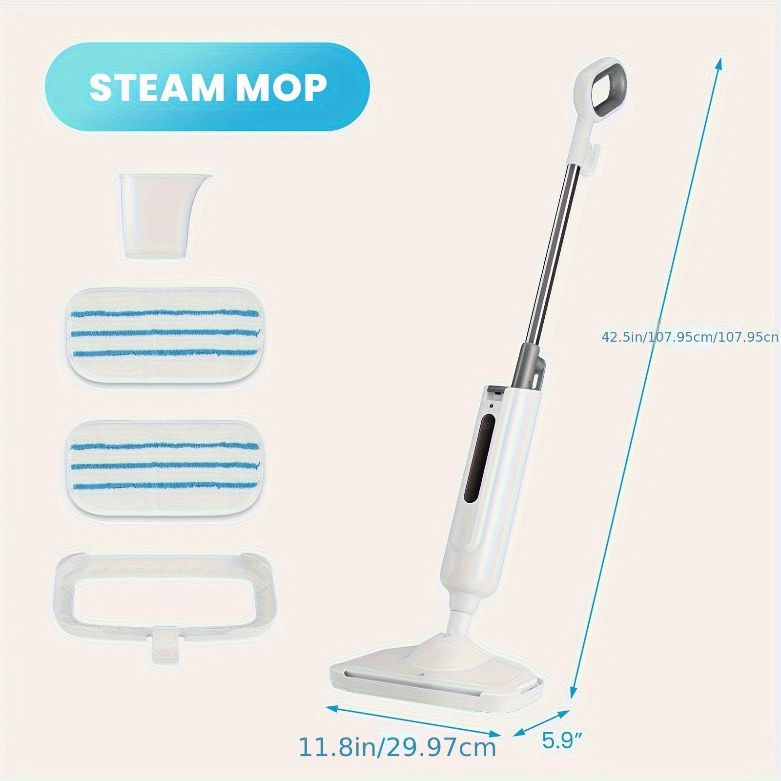 Steam Mop Cleaner For Floor Hardwood Tile Carpet Cleaning With Overheat Protection