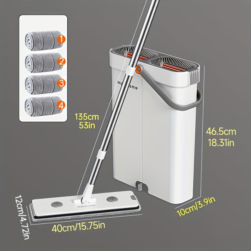 12.99inch Microfiber Flat Mop And Bucket Set Floor Cleaning System