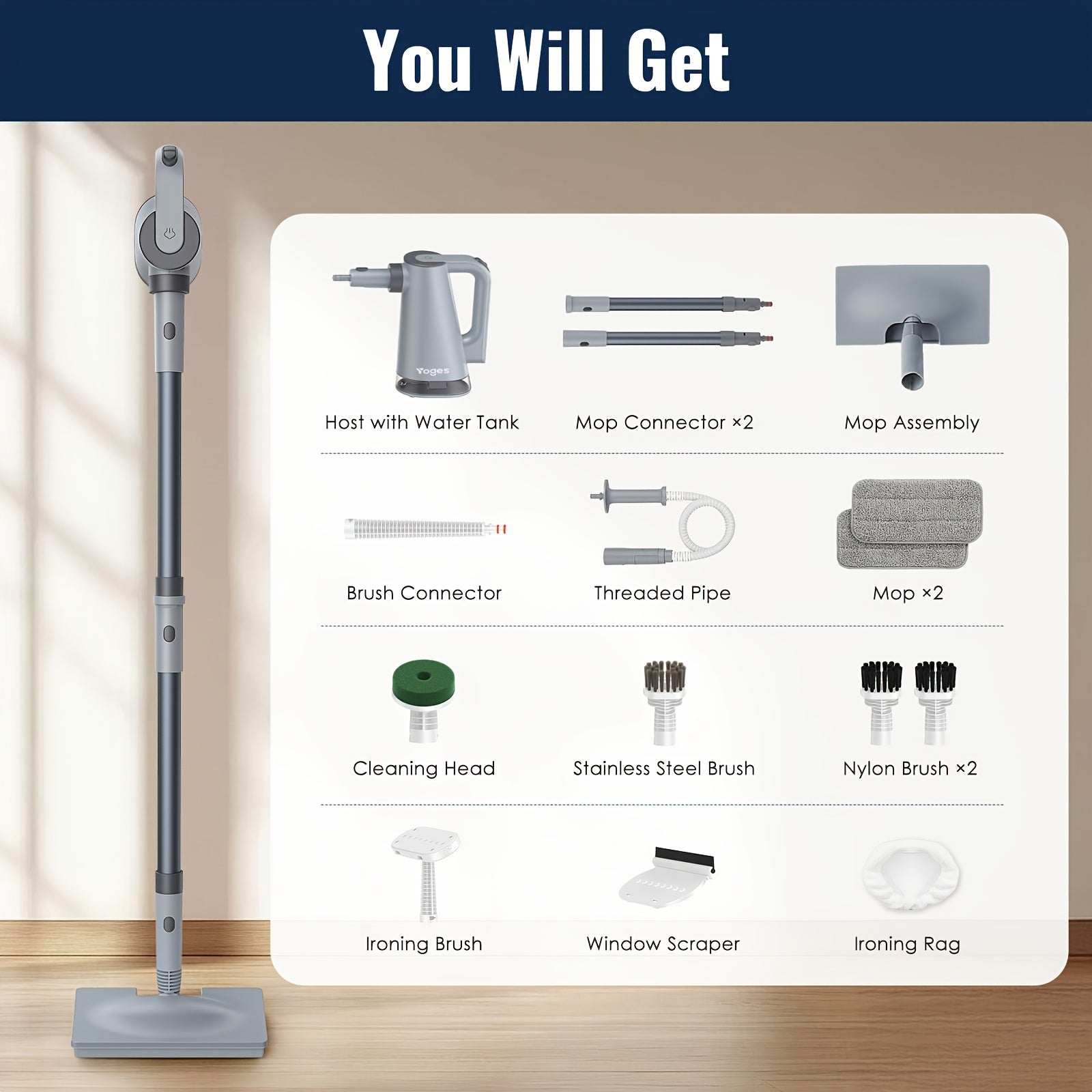 Steam mop, steam cleaner, detachable handheld carpet cleaner