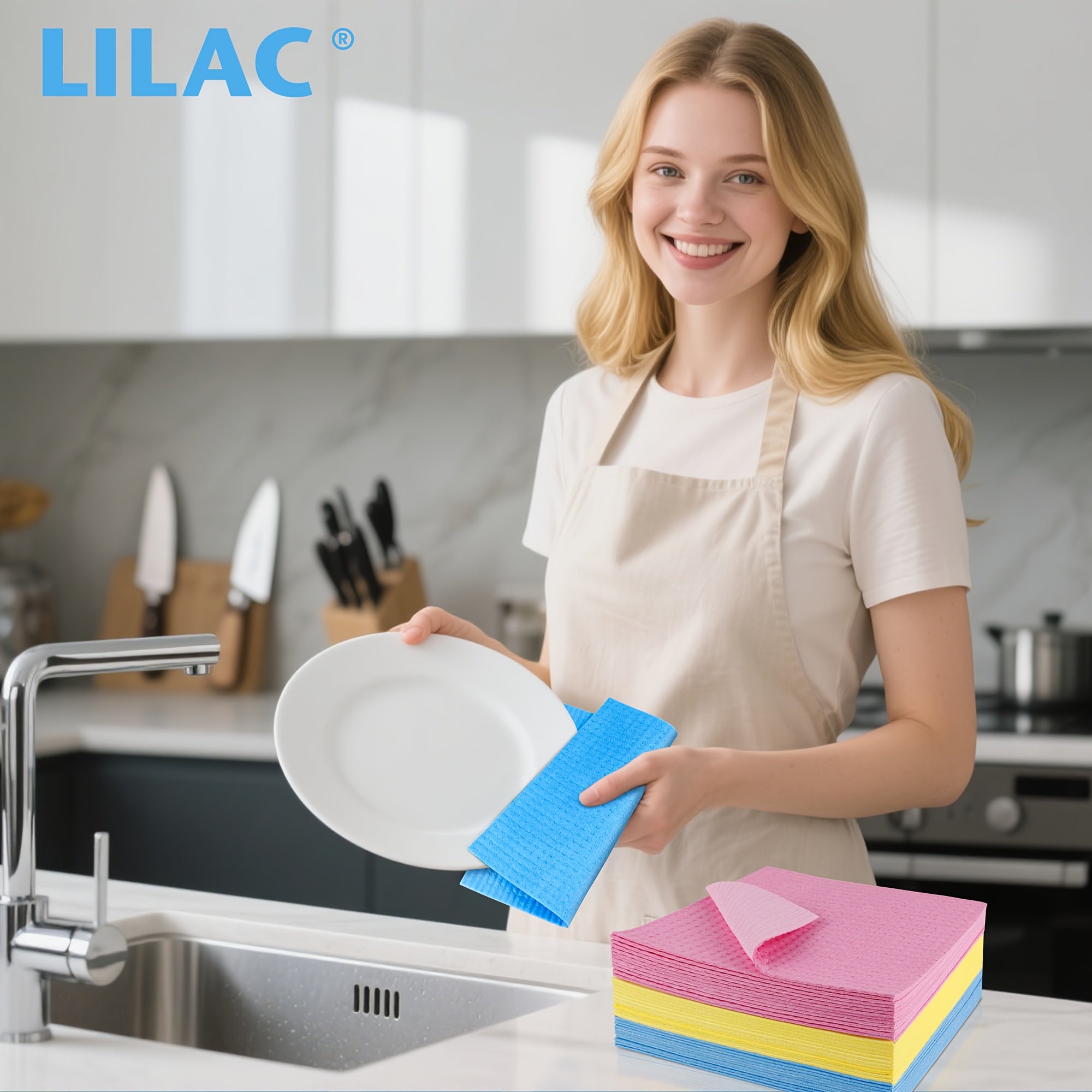 DERLOY 12 pack Swedish style dishwashing cloth - Strong absorbent quick drying cleaning cloth