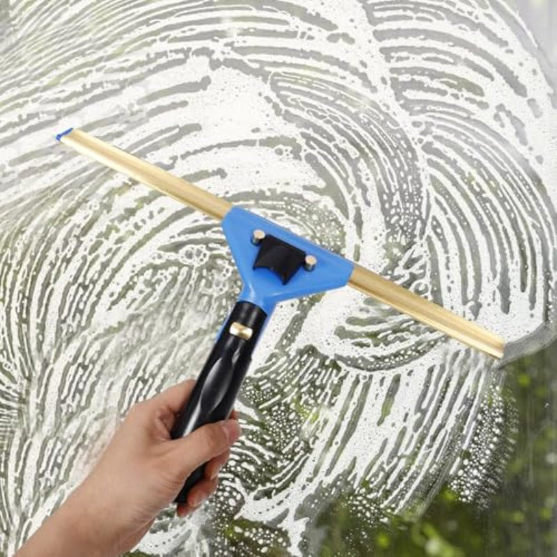 Double-Sided Shower Squeegee for Glass Doors with Ergonomic Handle Window