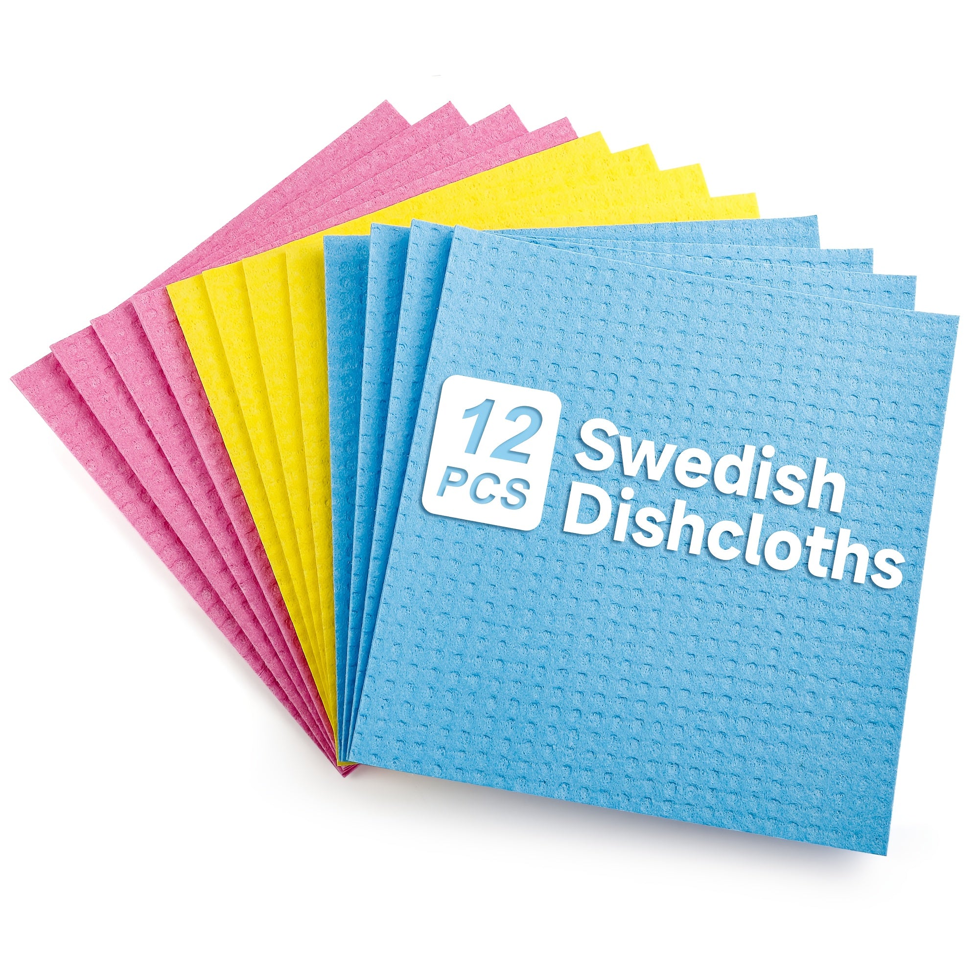 DERLOY 12 pack Swedish style dishwashing cloth - Strong absorbent quick drying cleaning cloth